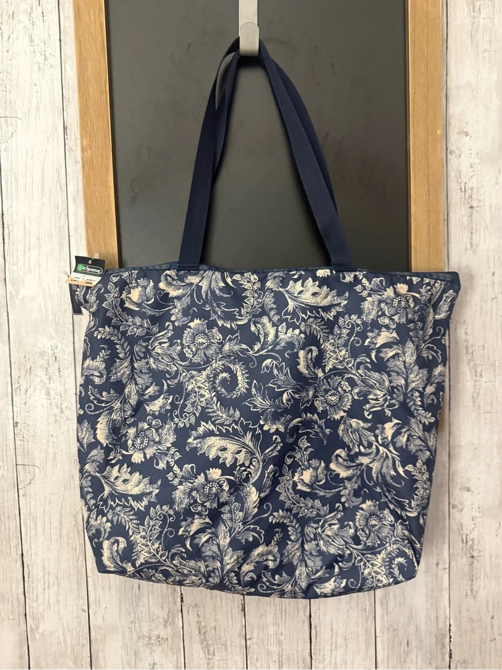 VTG NWT LeSportSac Tote Blue White Lightweight Bag Shopper Made in USA